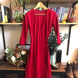 Red Wrap American Apparel Dress 🔥